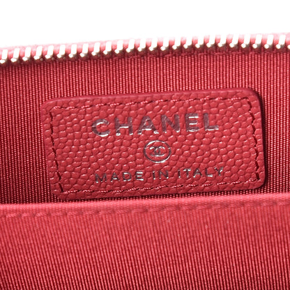 Chanel Caviar Quilted Diamond CC Duo Zip Coin Purse Pink 9 of 11
