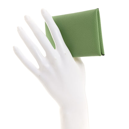 Hermes Epsom Calvi Card Case Vert Criquet 2 of 8