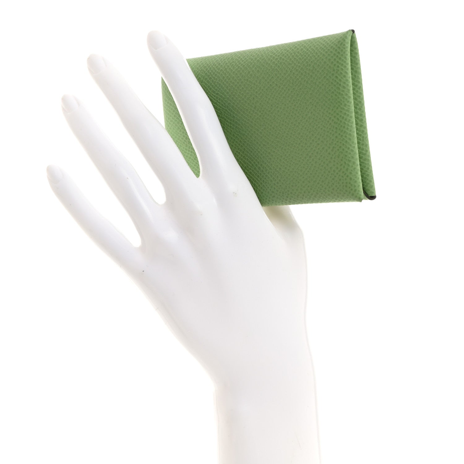 Hermes Epsom Calvi Card Case Vert Criquet 2 of 8