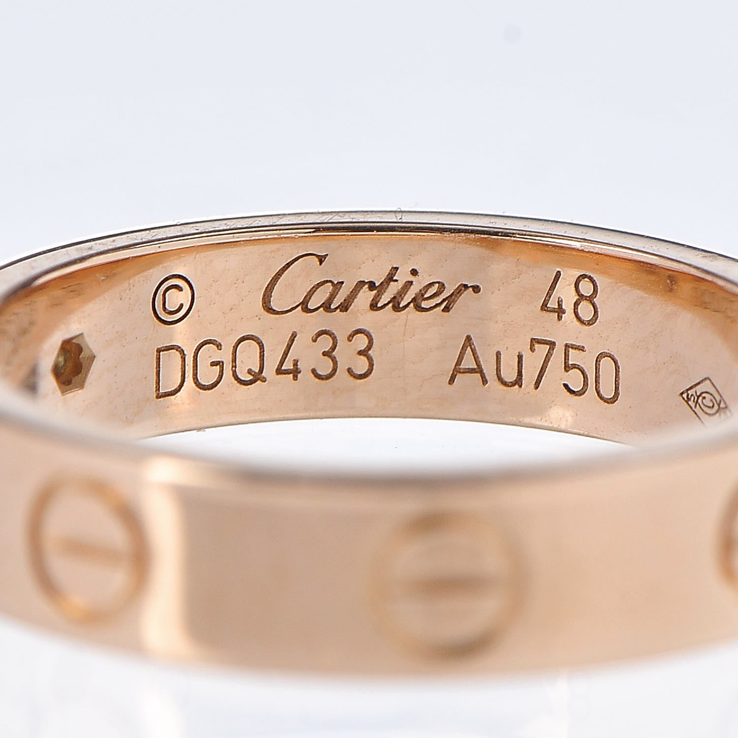 Cartier 18K Pink Gold Diamond 4mm LOVE Ring 48 4.50 3 of 3
