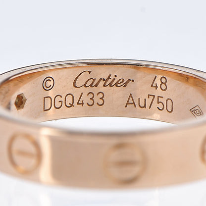 Cartier 18K Pink Gold Diamond 4mm LOVE Ring 48 4.50 3 of 3