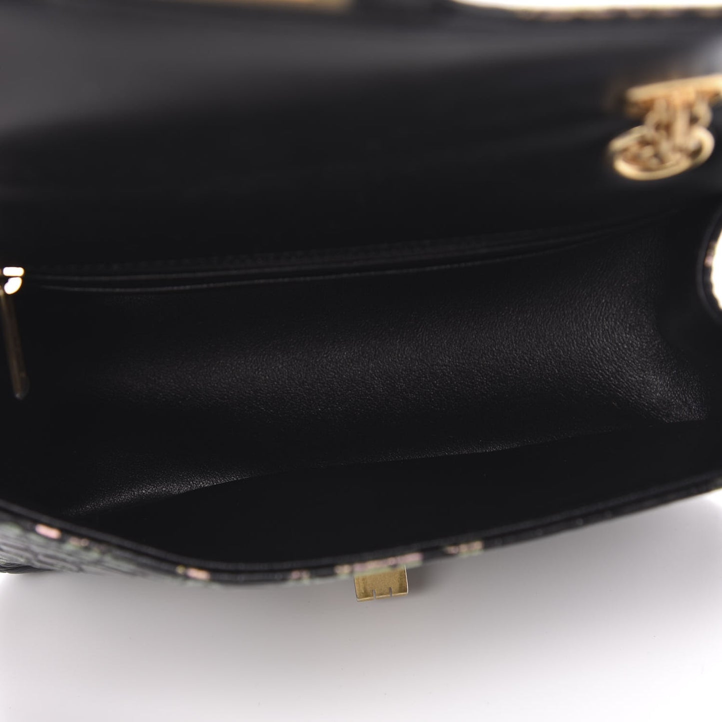 Calfskin Crocodile Embossed Graffiti 2.55 Mini Cocodile Reissue Flap Black Pink