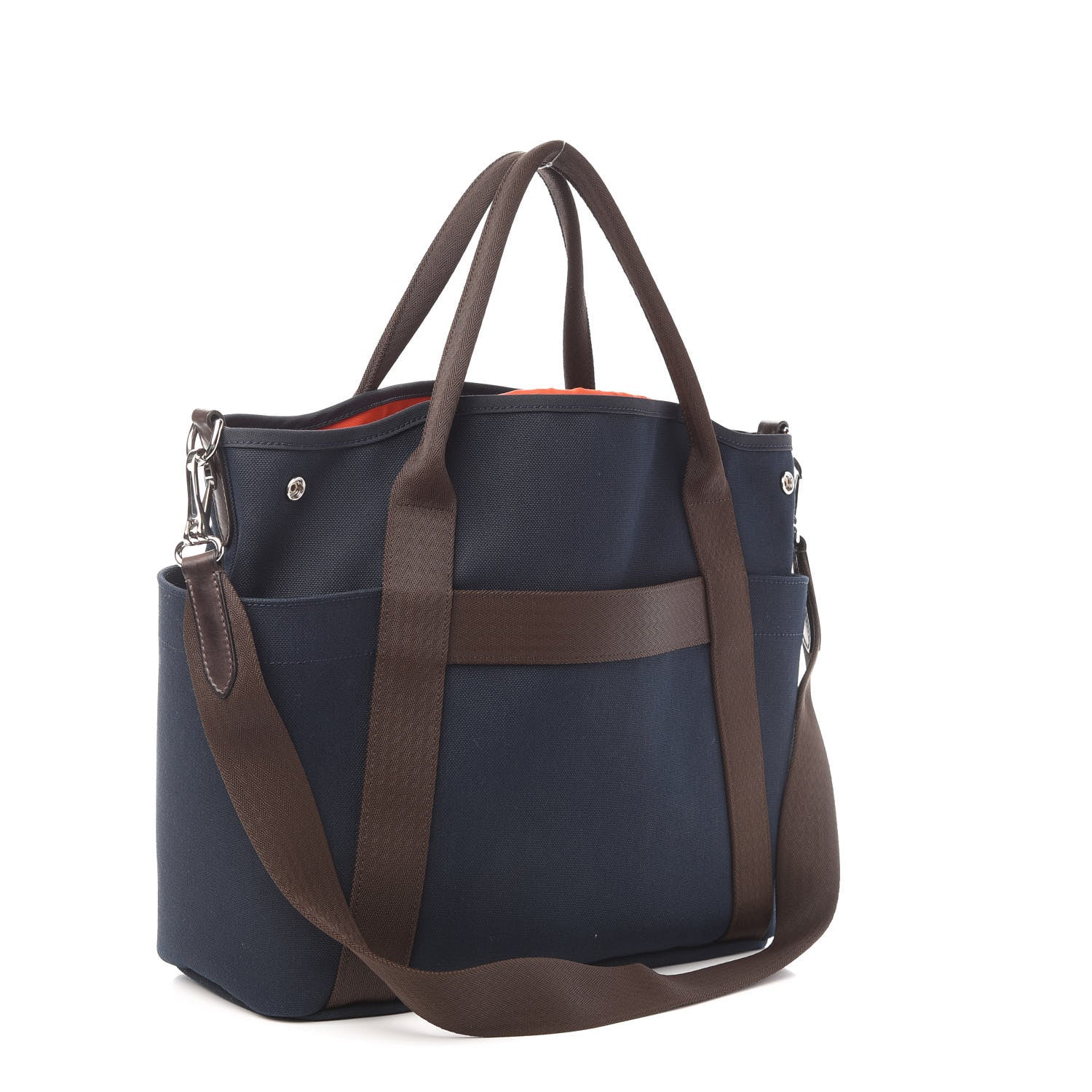 Hermes Toile Sac De Pansage Groom Bleu Navy Feu 3 of 13