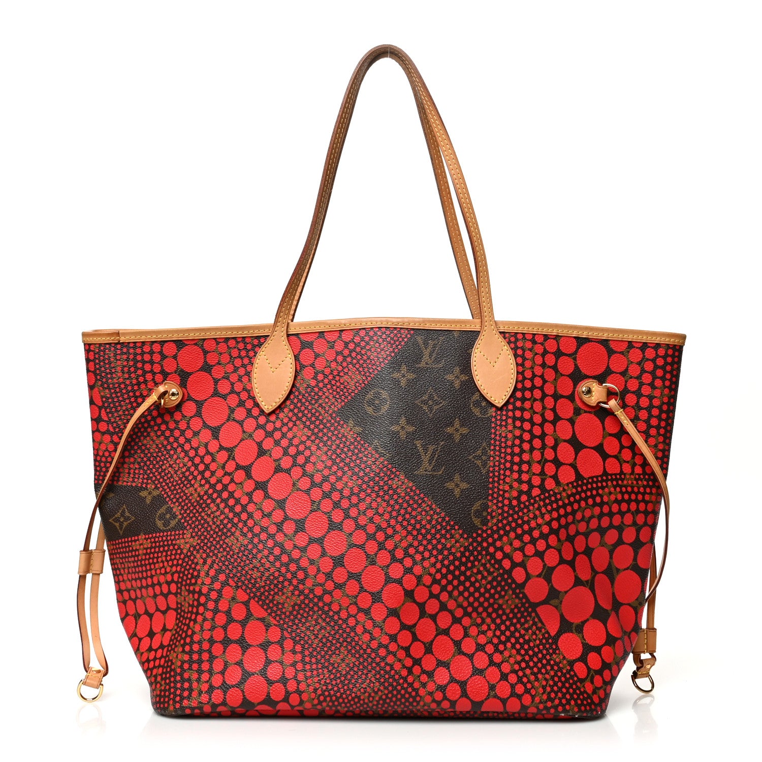 Louis Vuitton Monogram Kusama Waves Neverfull MM Red 1 of 6