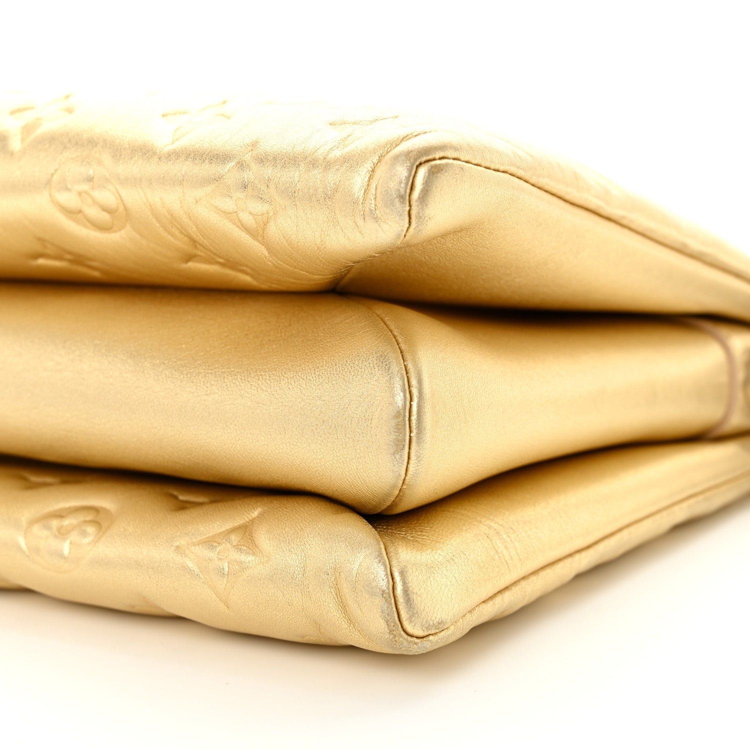 Louis Vuitton Lambskin Embossed Monogram Coussin PM Gold 10 of 11