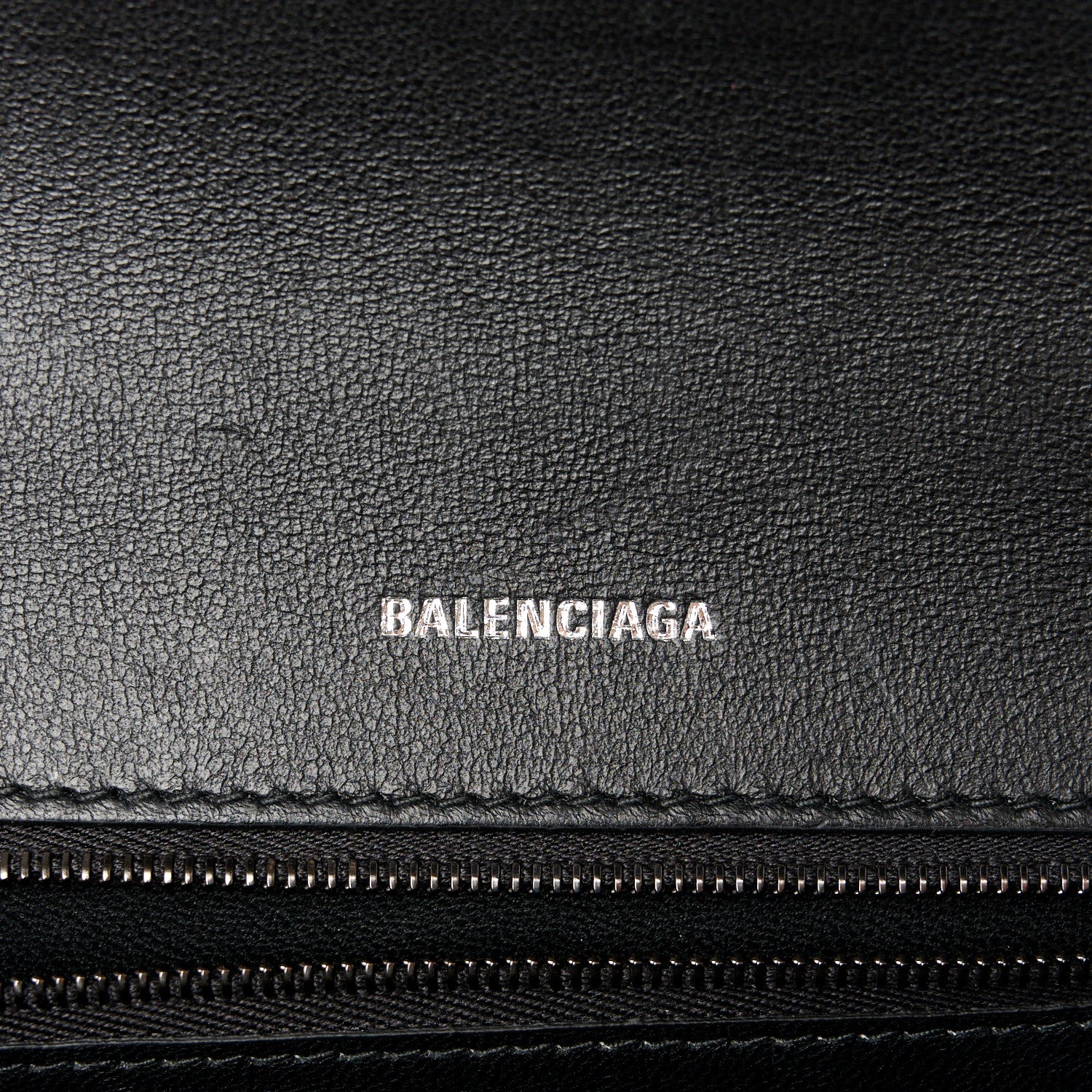 Balenciaga Shiny Calfskin Monochrome Crocodile Embossed Small Hourglass Top Handle Bag Black 6 of 10