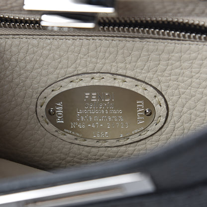 Fendi Cuoio Romano Selleria Bi-Color Medium Peekaboo Iconic Satchel Asfalto Latte 5 of 8