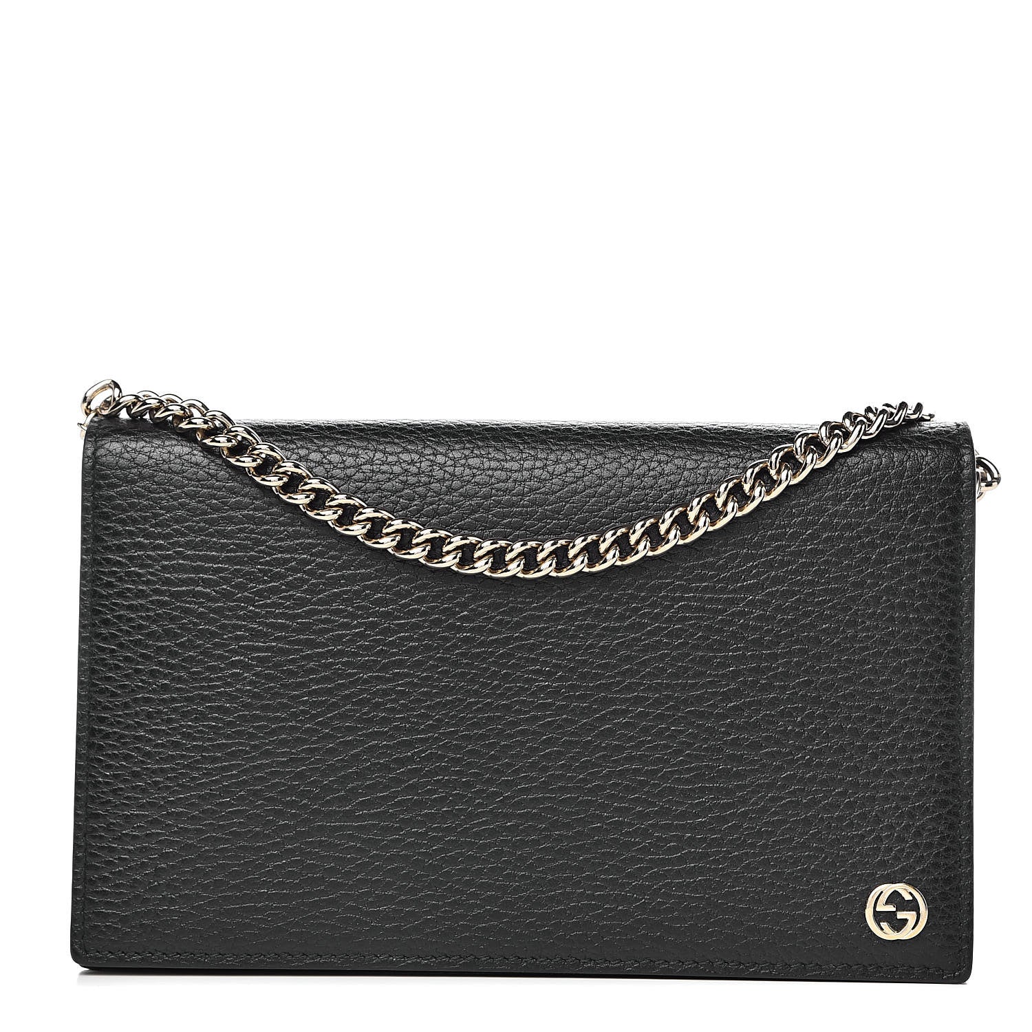 Gucci Dollar Calfskin Medium Betty Chain Wallet Black 1 of 12