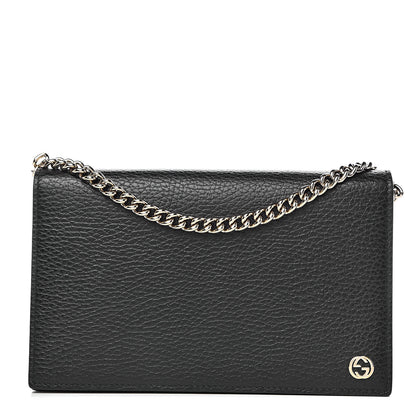 Gucci Dollar Calfskin Medium Betty Chain Wallet Black 1 of 12