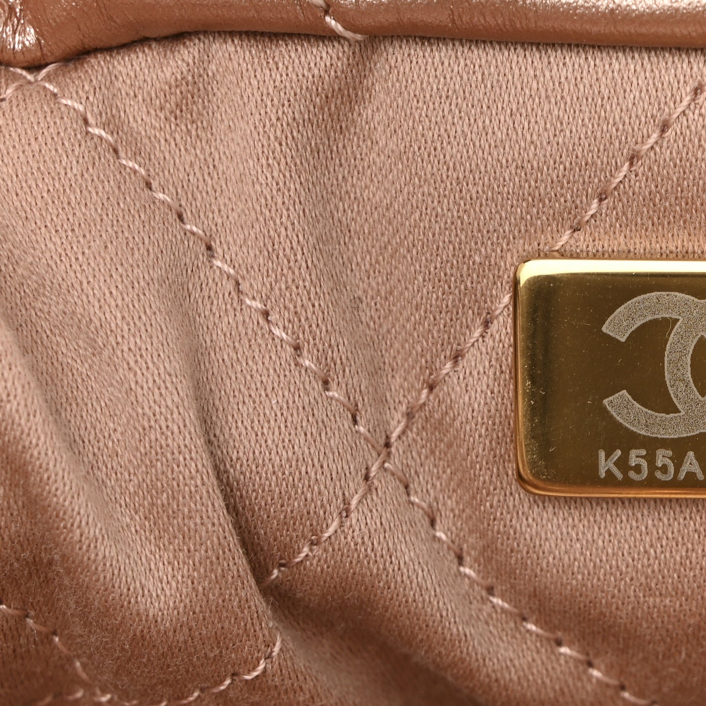 Metallic Calfskin Quilted Small Chanel 22 Pink