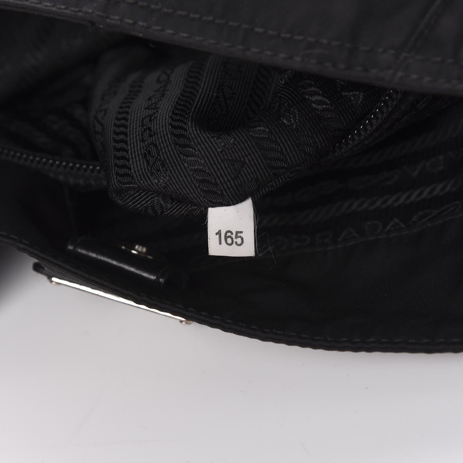 Prada Tessuto Nylon Soft Calfskin Drawstring Shoulder Bag Black 6 of 9