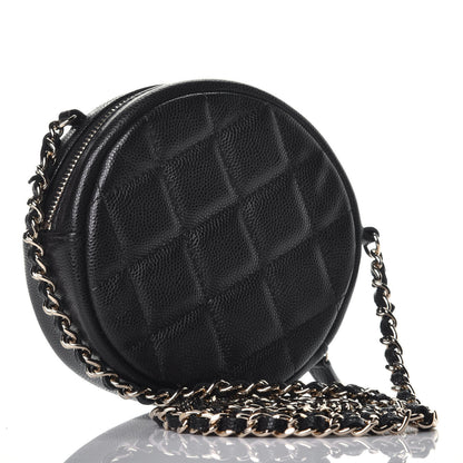 Chanel Caviar Quilted Round Clutch With Chain Black 3 of 9