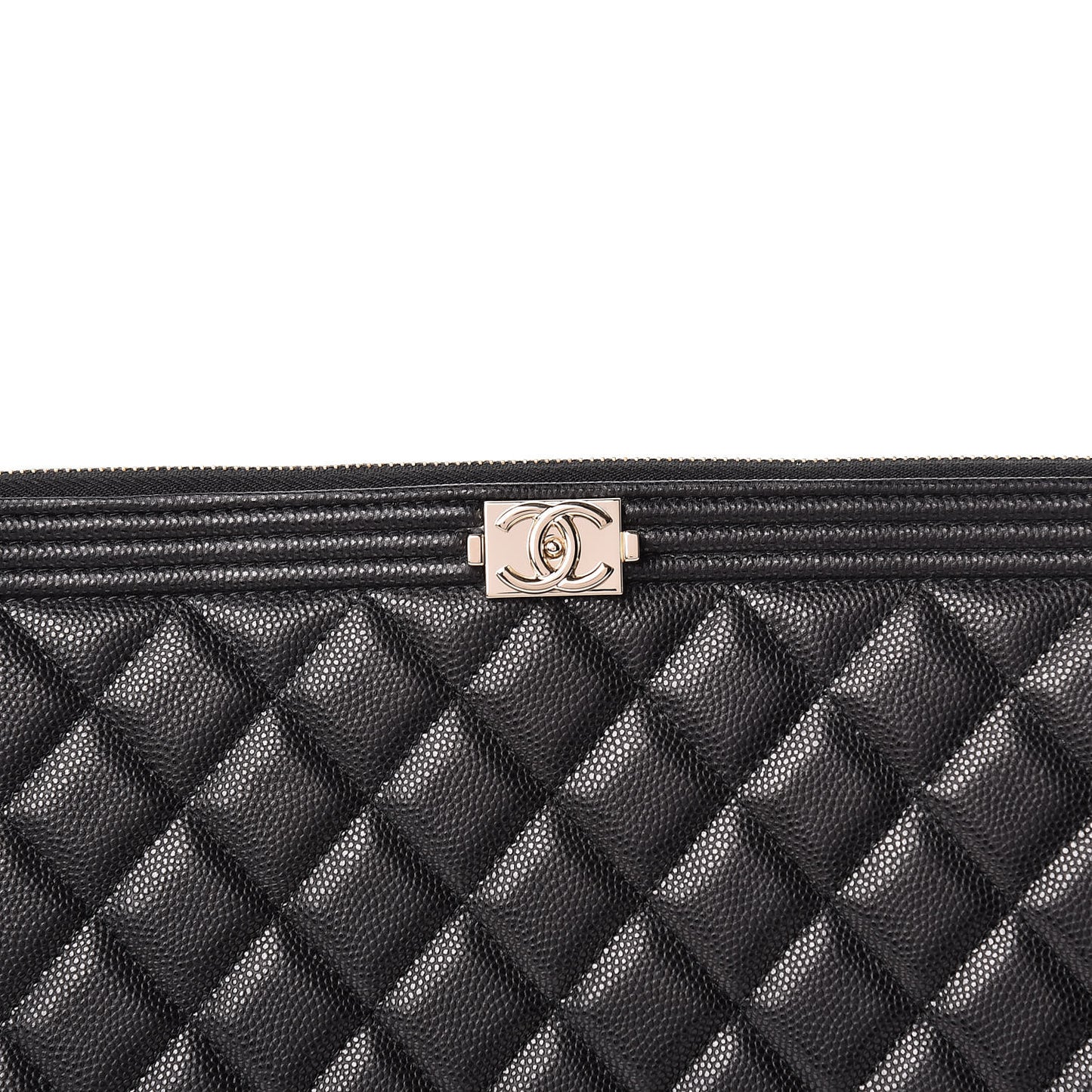 Caviar Quilted Large Boy Cosmetic Case Black