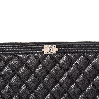Chanel Caviar Quilted Large Boy Cosmetic Case Black 10 of 11