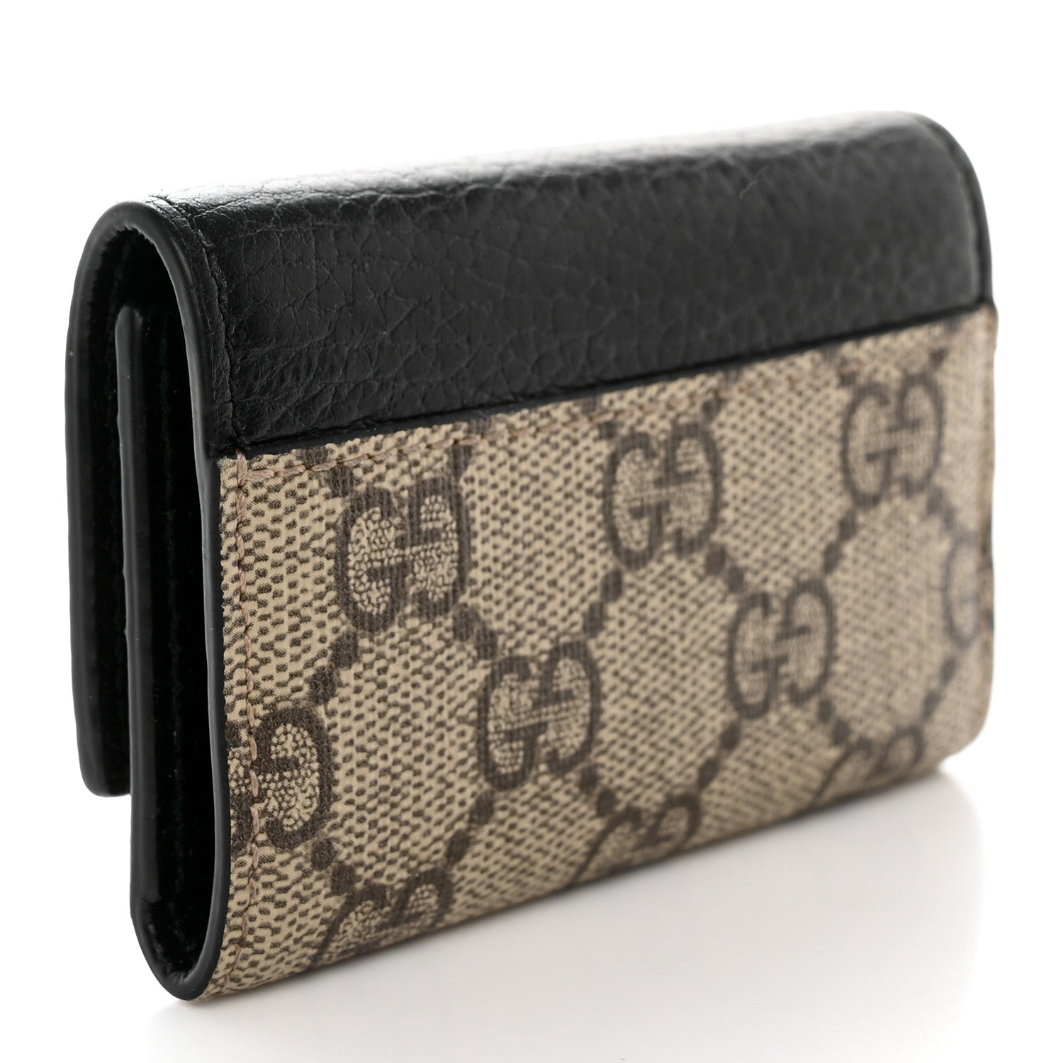 Gucci Dollar Calfskin GG Supreme Monogram GG Marmont 6 Key Holder Case Black Beige Ebony 3 of 11