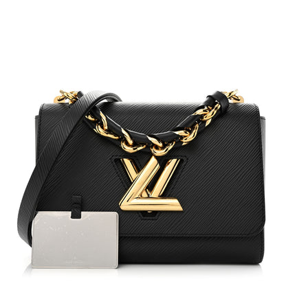 Louis Vuitton Epi Twist Braided Strap Shoulder Bag MM Black 1 of 12