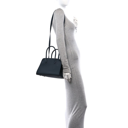 The Row Grained Calfskin Soft Margaux 10 Dark Navy 2 of 10