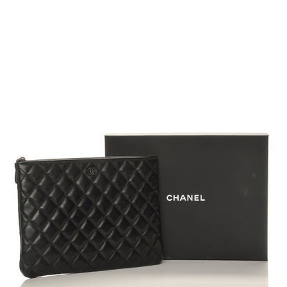 Chanel Lambskin Quilted Medium Cosmetic Case Black 8 of 8