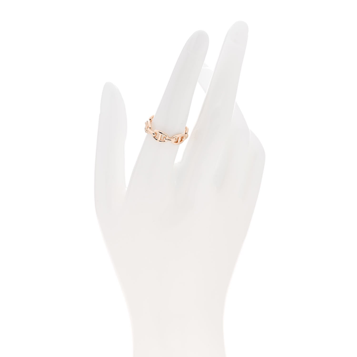 Hermes 18K Rose Gold PM Chaine d'Ancre Enchainee Ring 54 7 2 of 7