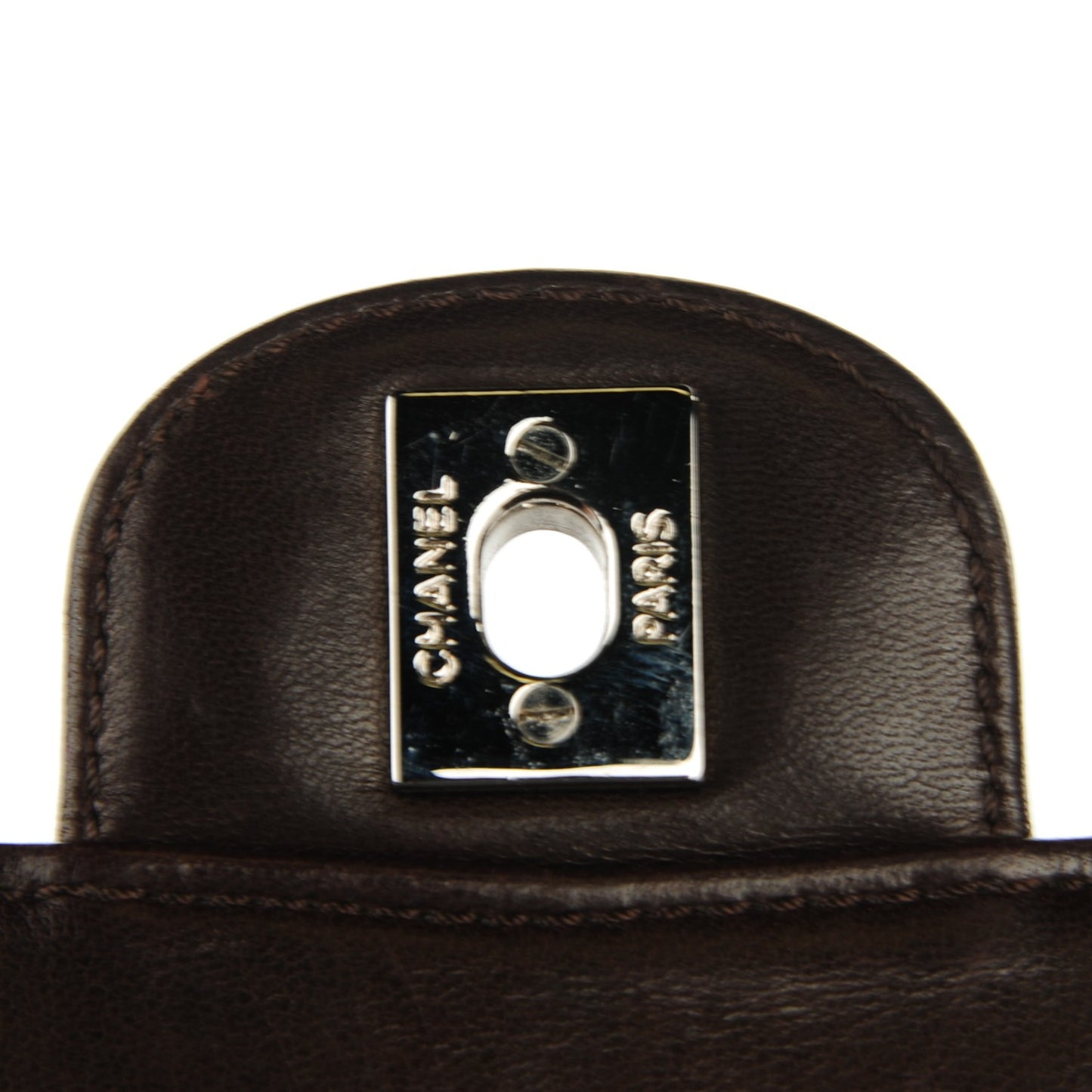 Lambskin Studded Medium Flap Brown