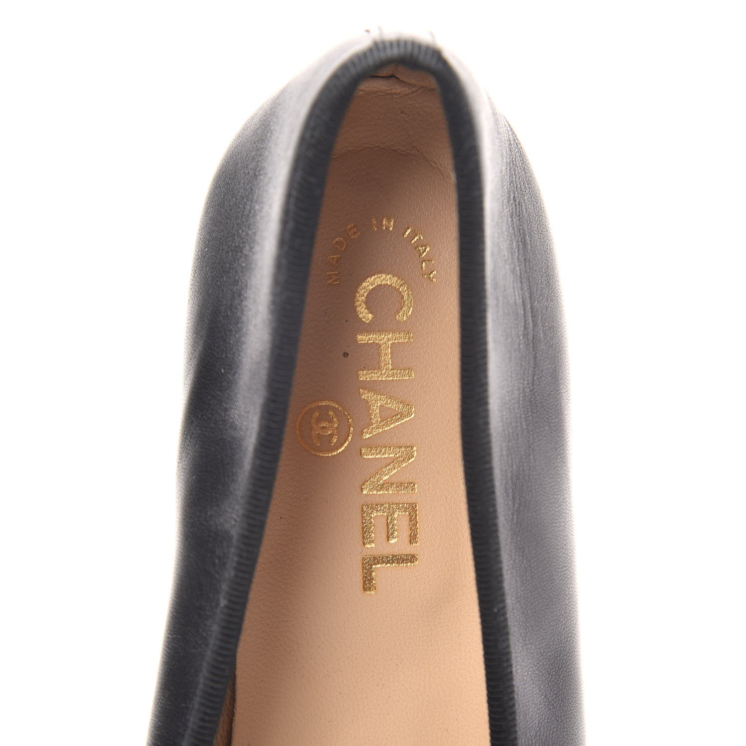 Chanel Lambskin Patent CC Cap Toe Ballerina Flats 40 Black 5 of 7