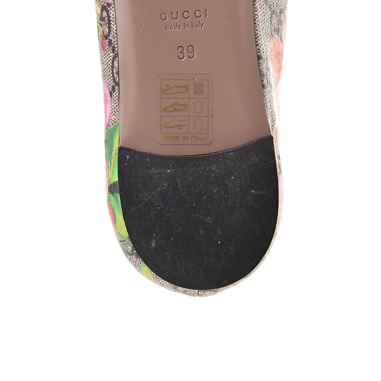 GG Supreme Monogram Blooms Ballet Flats 39 Beige Multicolor Dry Rose