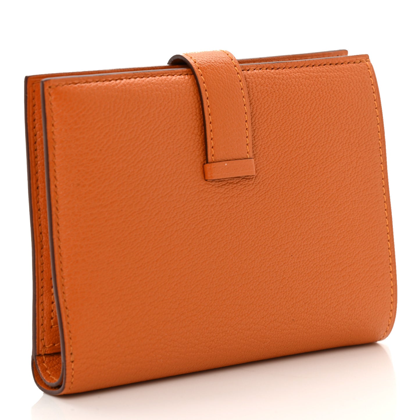 Chevre Mysore Bearn Compact Wallet Abricot