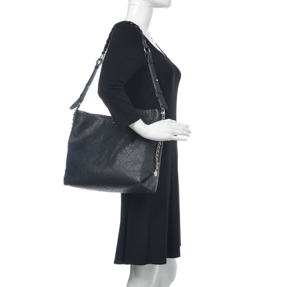 Chanel Grained Calfskin Stitched Medium Braided With Style Hobo Black 2 of 14