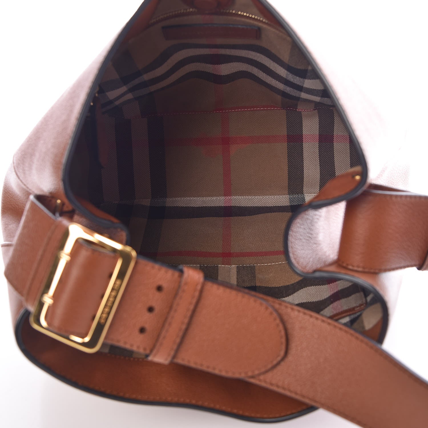 Burberry Grainy Calfskin Small Elmstone Hobo Tan 5 of 7