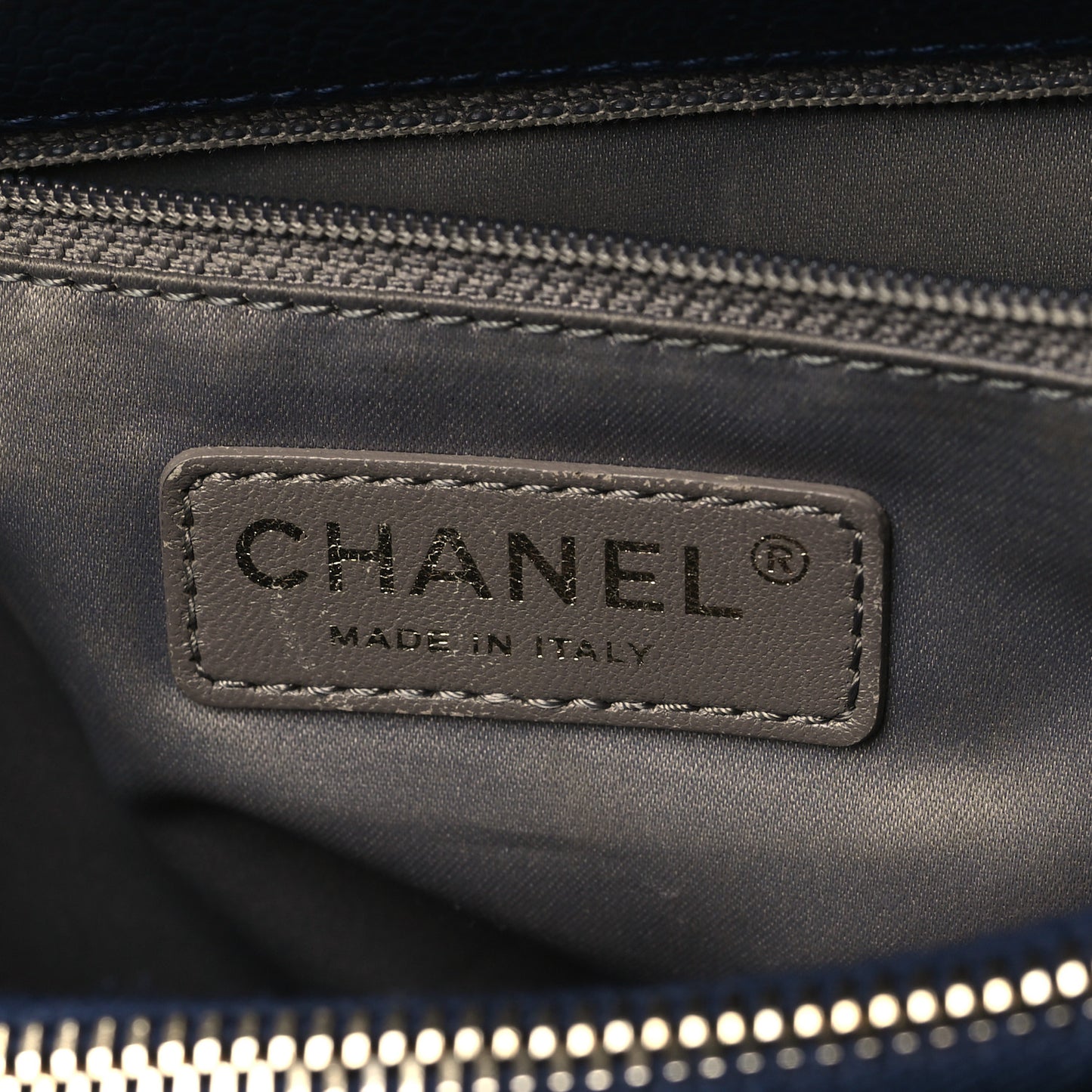 Caviar Quilted Grand Shopping Tote GST Dark Navy Blue