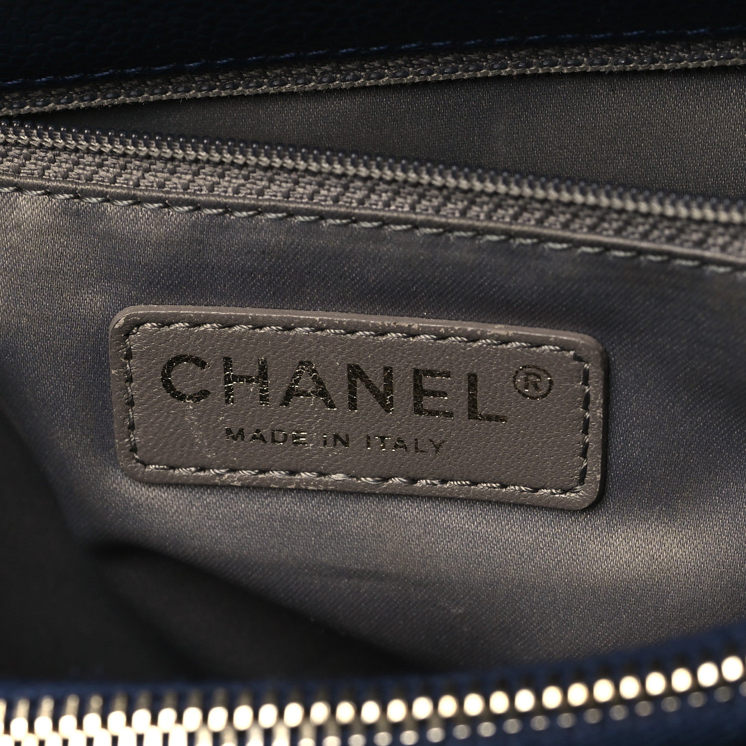 Chanel Caviar Quilted Grand Shopping Tote GST Dark Navy Blue 6 of 11