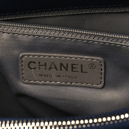 Chanel Caviar Quilted Grand Shopping Tote GST Dark Navy Blue 6 of 11