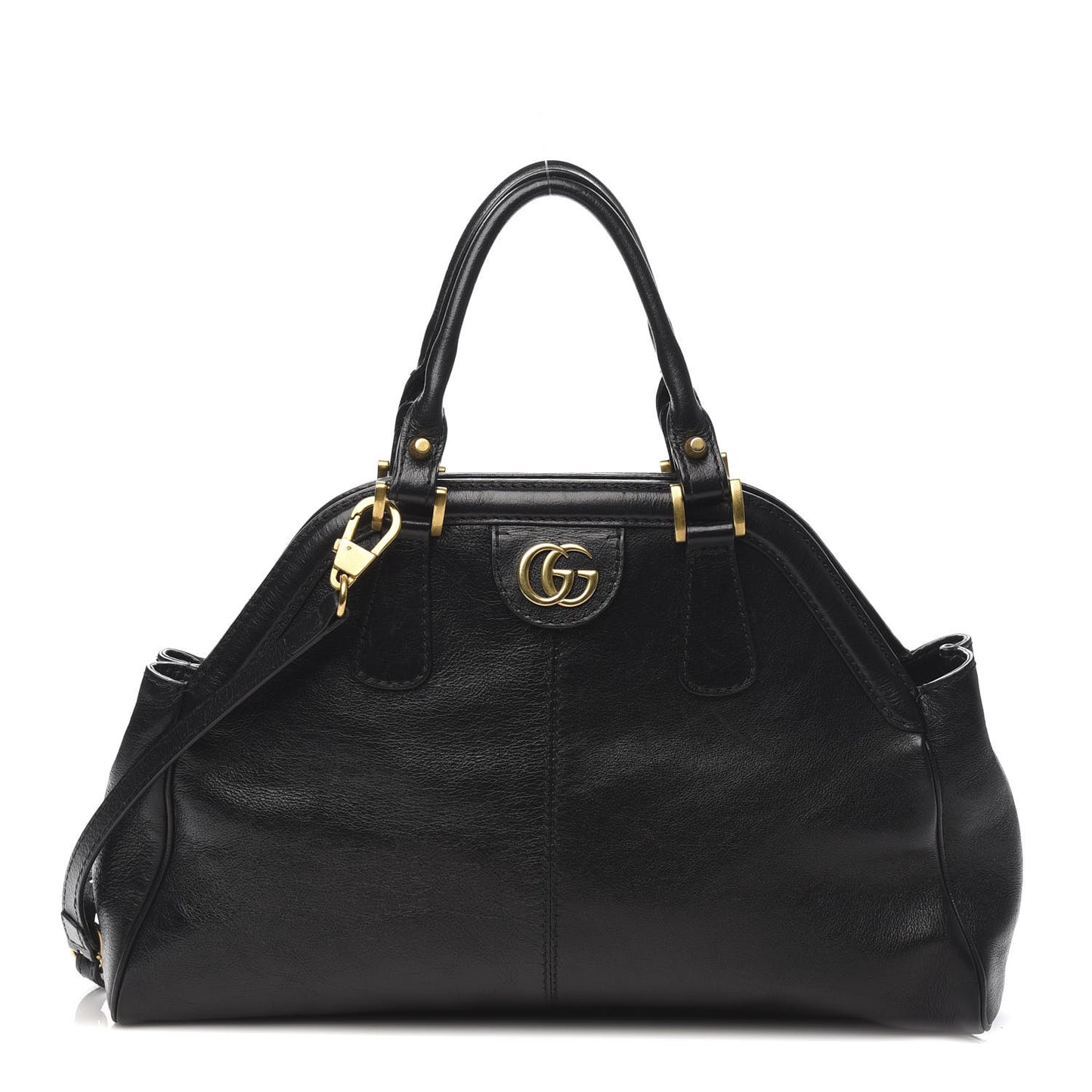 Calfskin Medium Re(Belle) Top Handle Bag Black