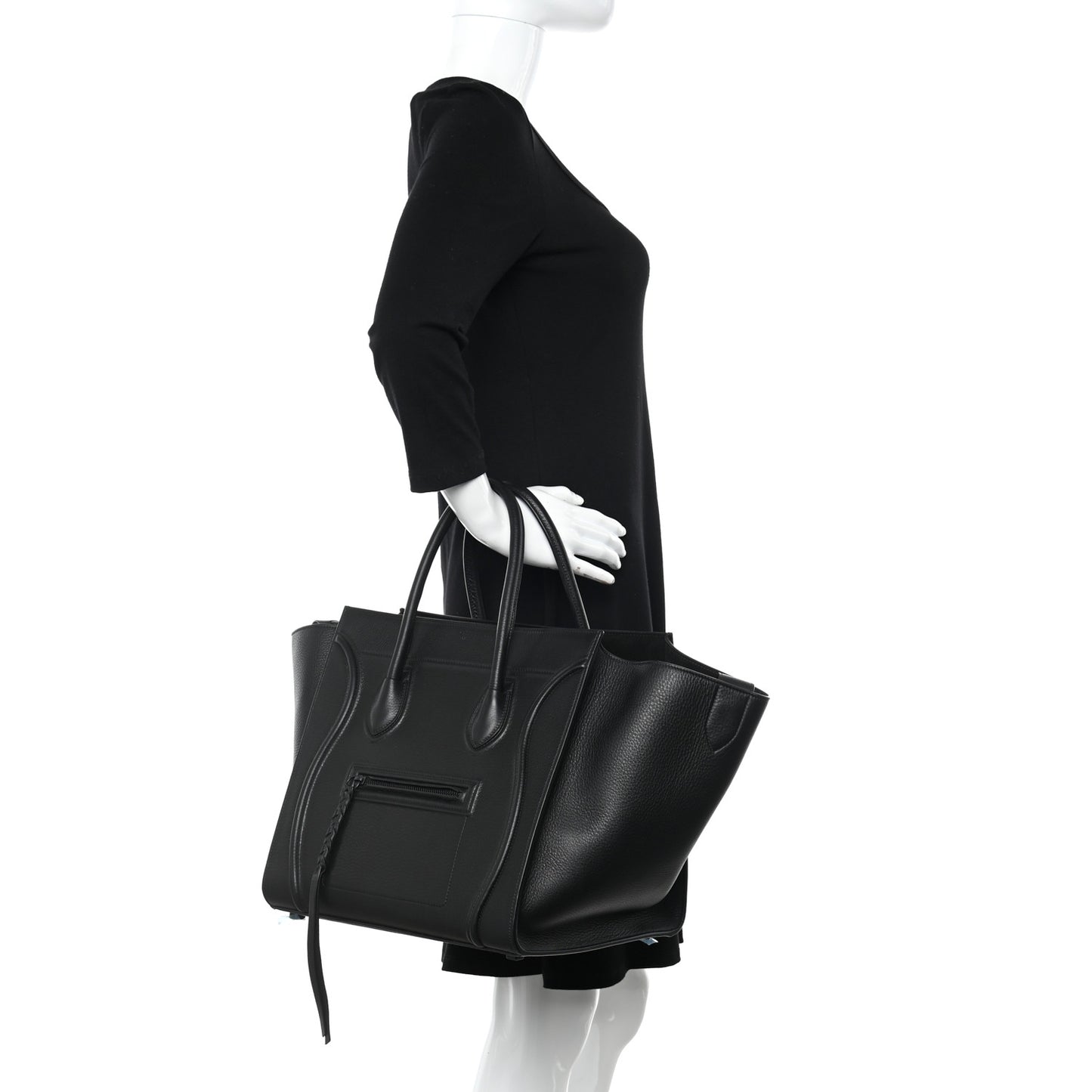 Supple Calfskin Medium Phantom Luggage Black