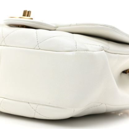 Chanel Lambskin Quilted Small Circular Handle Bag White 8 of 12
