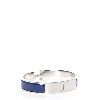 Hermes Narrow Enamel Clic Clac H Bracelet PM Indigo White 3 of 5