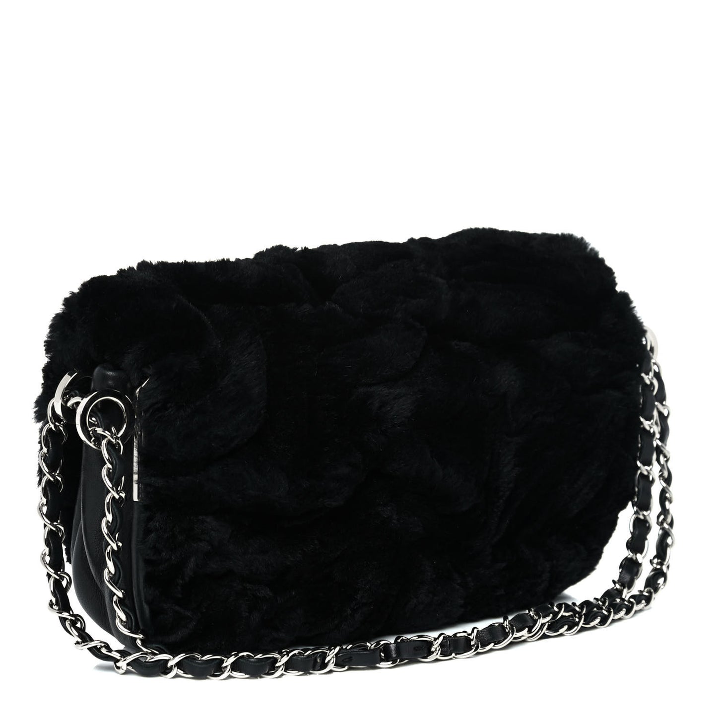 Rabbit Fur Flap Black