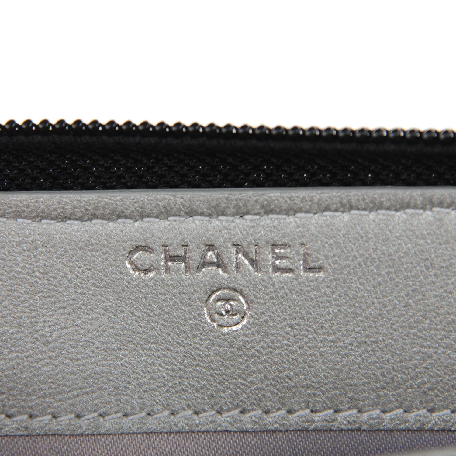 Chanel Lambskin Camellia Embossed Large Zip Around Gusset Wallet Black 5 of 8
