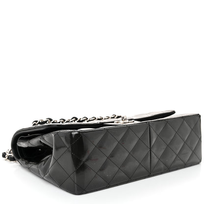 Chanel Striated Patent Quilted Jumbo Double Flap Black 4 of 10