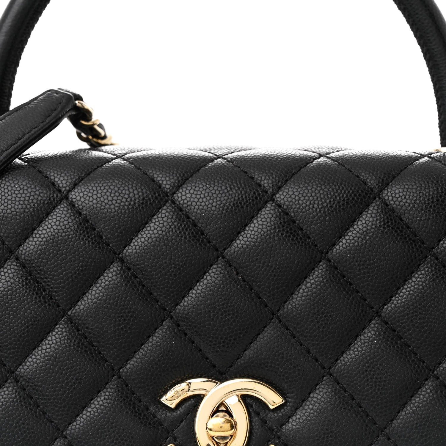 Chanel Caviar Quilted Small Coco Handle Flap Black 9 of 11