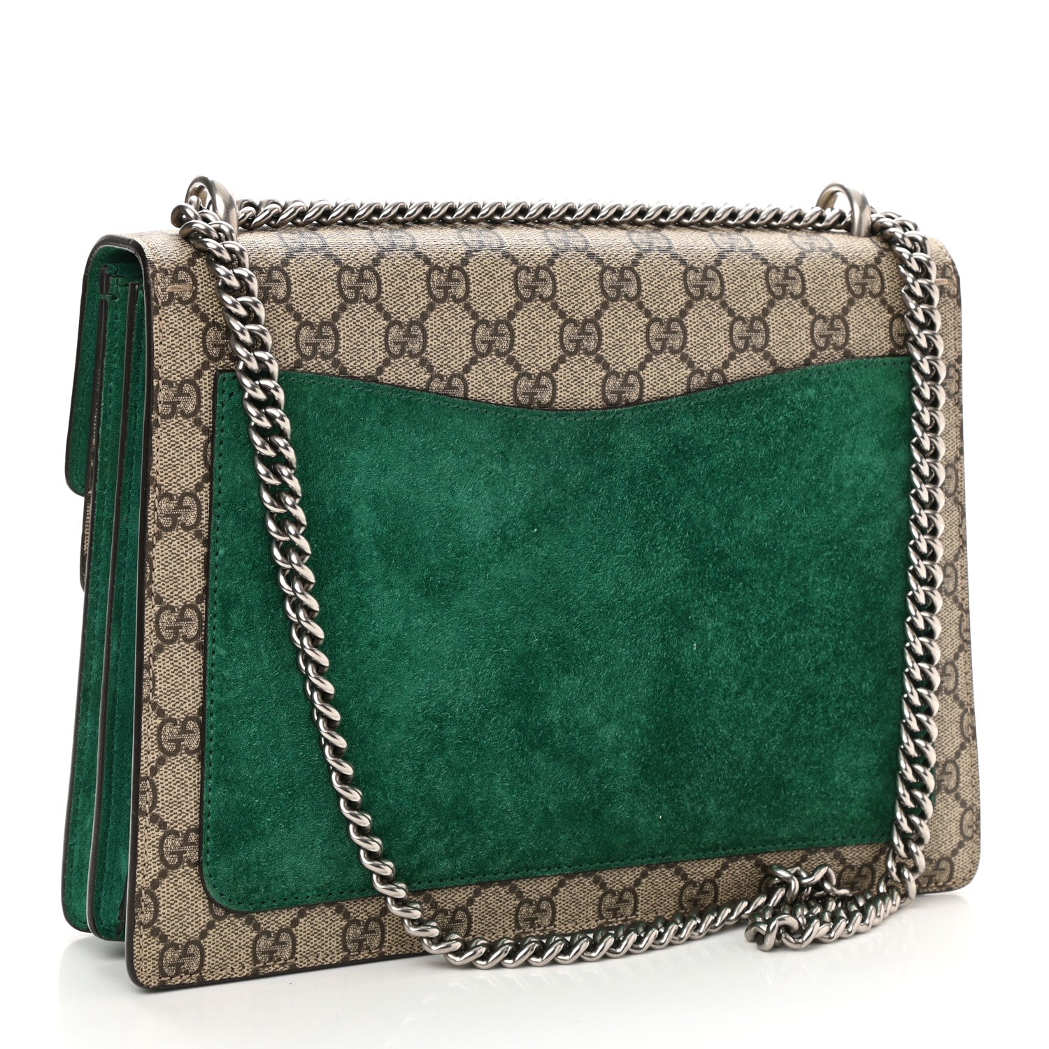 Gucci GG Supreme Monogram Embroidered Medium Dionysus Shoulder Bag Emerald 3 of 10
