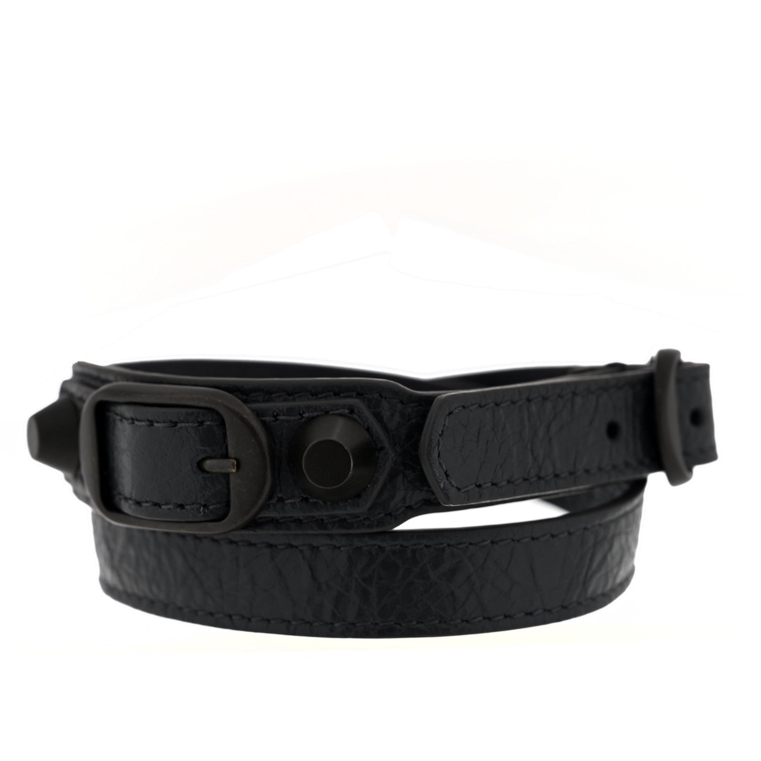 Balenciaga Agneau Arena Classic Hardware Triple Tour Bracelet Gris Fossile 1 of 5