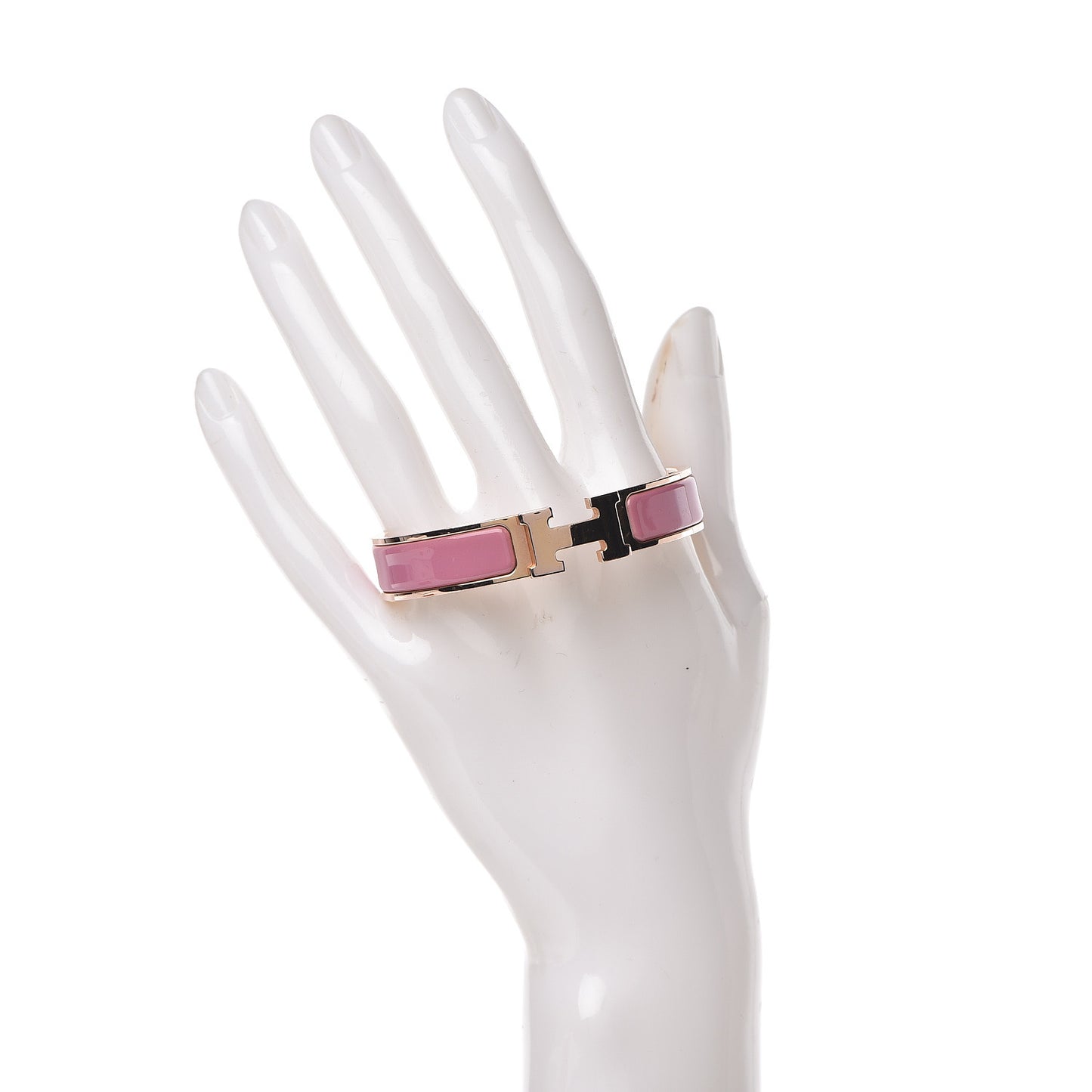 Enamel Narrow Clic Clac H Bracelet PM Rose Flamingo
