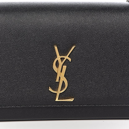 Saint Laurent Grain De Poudre Medium Classic Monogram Kate Satchel Black 7 of 9