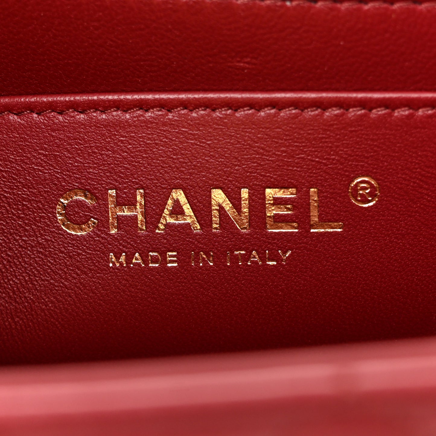 Lambskin Quilted Mini Top Handle Rectangular Flap Dark Red