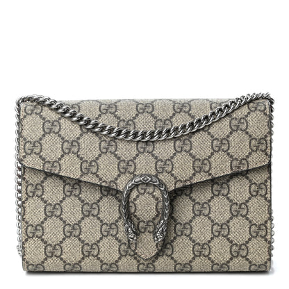 Gucci GG Supreme Monogram Mini Dionysus Chain Wallet Beige Vulcanic Red 1 of 4