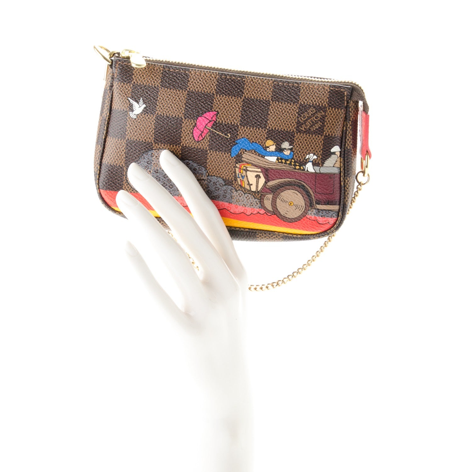 Louis Vuitton Damier Ebene 2015 Christmas Animation Mini Pochette Accessories 2 of 7