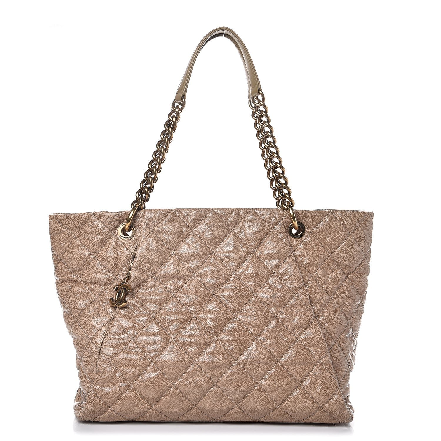 Chanel Crumpled Grained Calfskin Large Coco Pleats Tote Beige 1 of 10