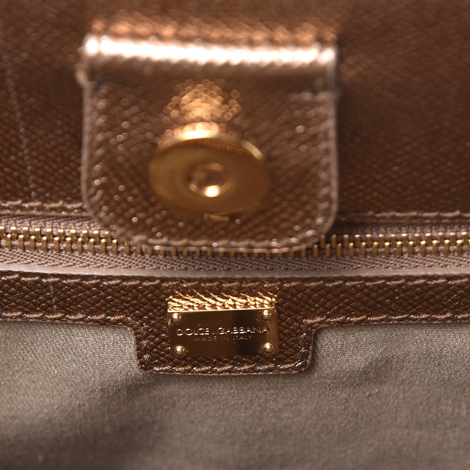 Dolce & Gabbana Metallic Dauphine Medium Frame Tote Gold 7 of 9