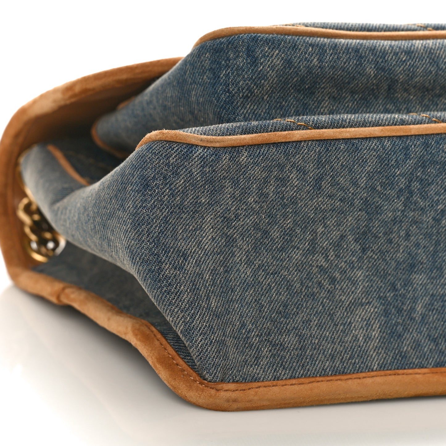 Denim Suede Monogram Medium Niki Chain Satchel Blue Cinnamon